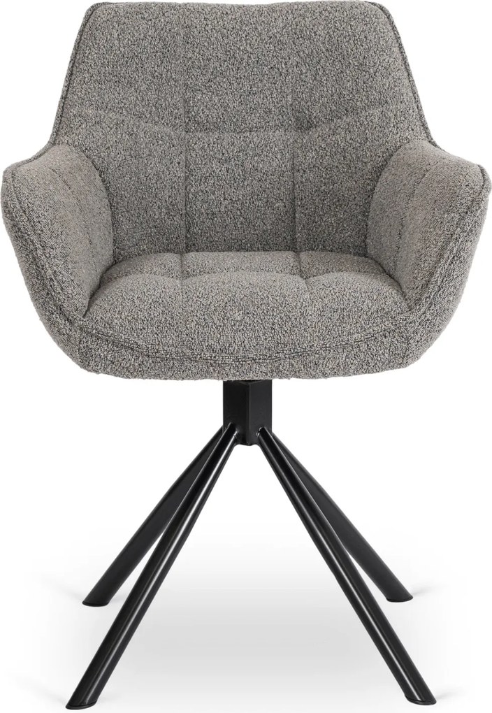 PROXIMA.store - Člúnená otočná stolička PEONY FARBA: sivá