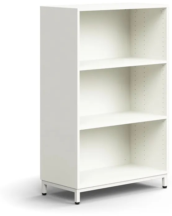 Knižnica QBUS, 2 police, na nožičkách, 1252x800x400 mm, biela