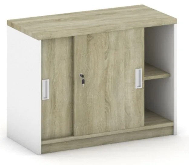 Nadstavba zasúvacia MIRELLI, 800 x 400 x 600 mm, biela/dub sonoma