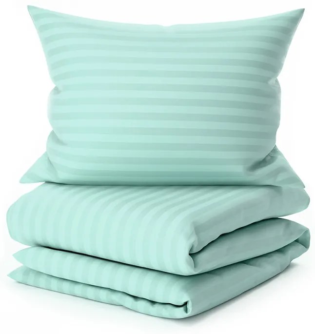 Hotelové obliečky z mikrovlákna JASMINE mentolové - prúžok 2 cm Rozmer obliečok: 2 ks 70 x 90 cm | 200 x 220 cm