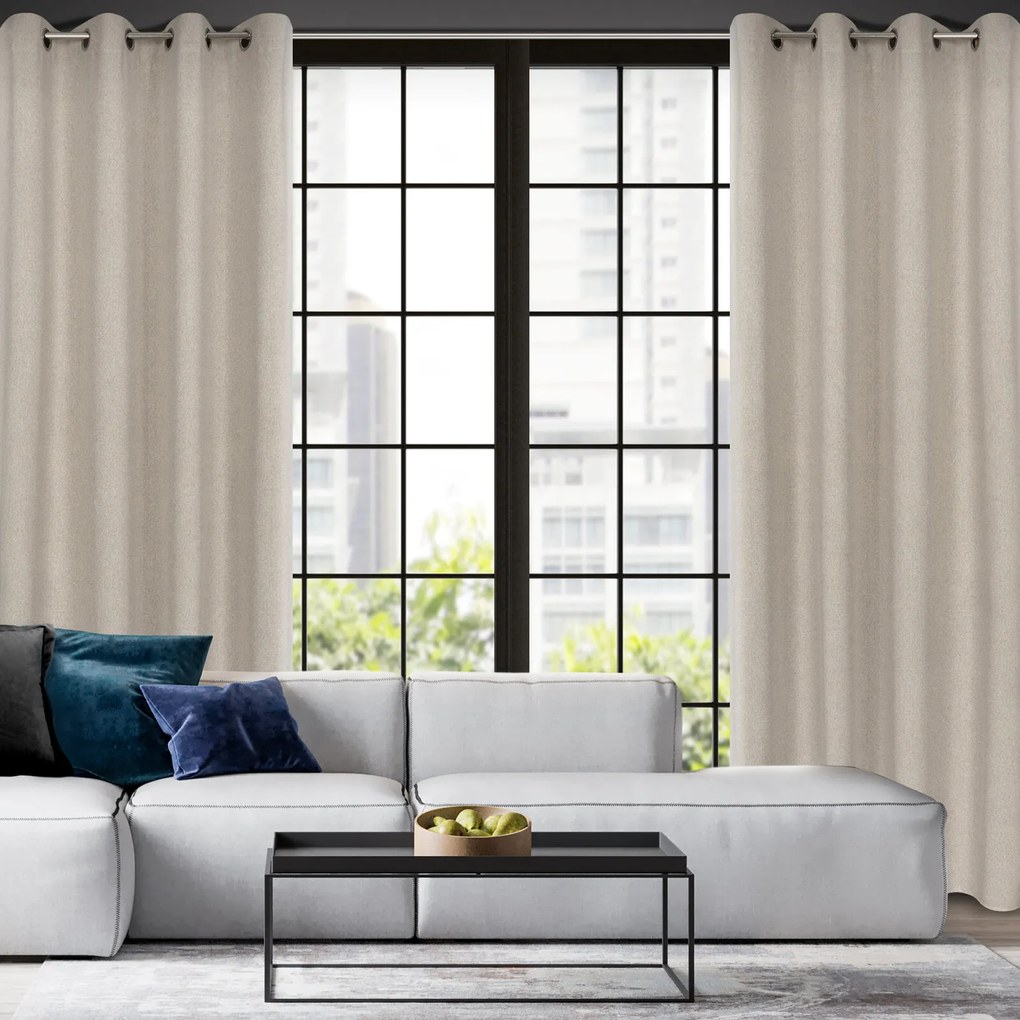 ZÁVES NA KRÚŽKOCH LIDIA 140X250 CM BÉŽOVÁ