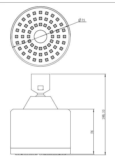 Novaservis - Pevná sprcha priemer 75 mm chróm, RUP/141,0