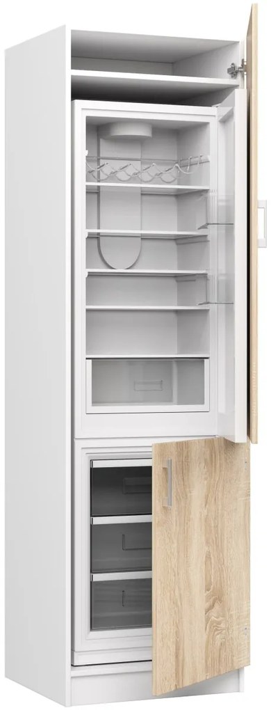 Skriňa na vstavanú chladničku S 60cm Artus biela/sonoma
