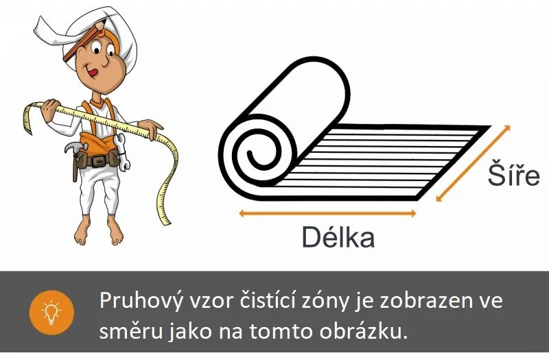 Vebe, Čistiaca zóna Capri WB 07, na mieru, šíře 2m, šedá, guma (gél - protišmykový), chodba / predsieň