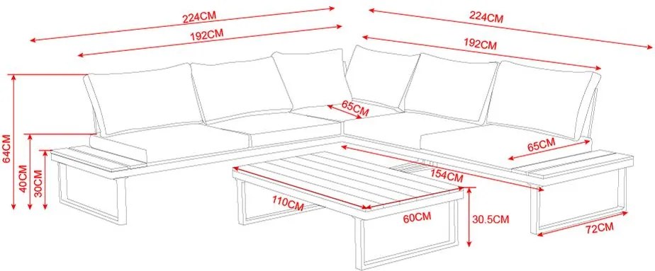 Záhradná sedacia súprava MODENA - Teak