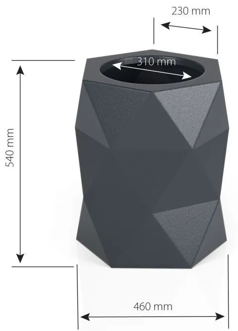 MONUMO Dizajnový kvetináč MONUMO MODENA antracit