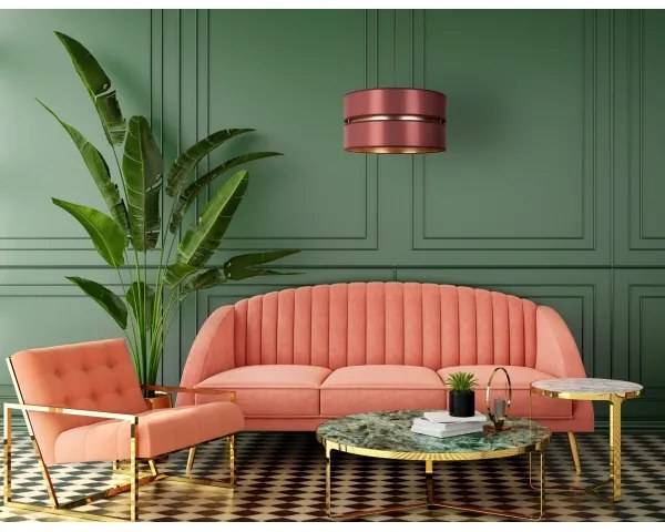 Duolla - Luster na lanku DUO 1xE27/15W/230V pr. 40 cm vínová/zlatá