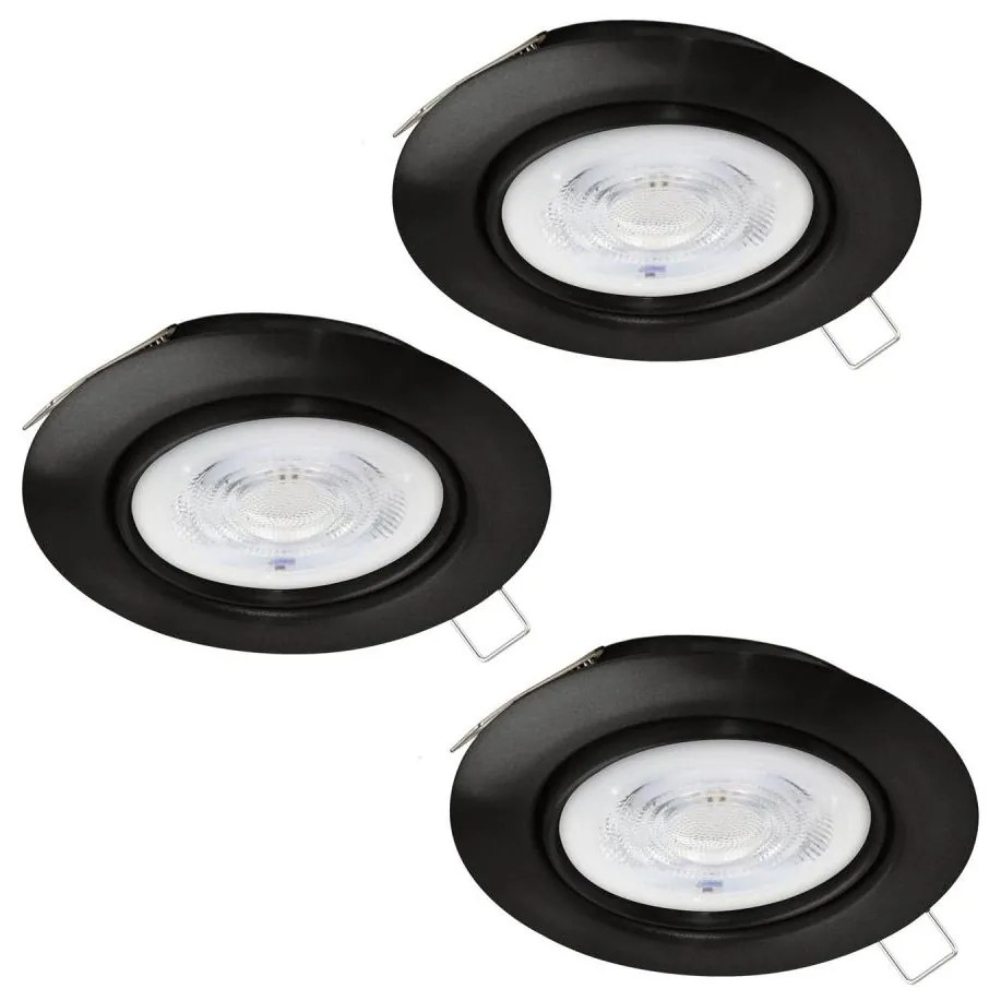 Eglo 901755 - SADA 3x LED Podhľadové svietidlo FAVAZZINA 1xGU10/4W/230V čierna