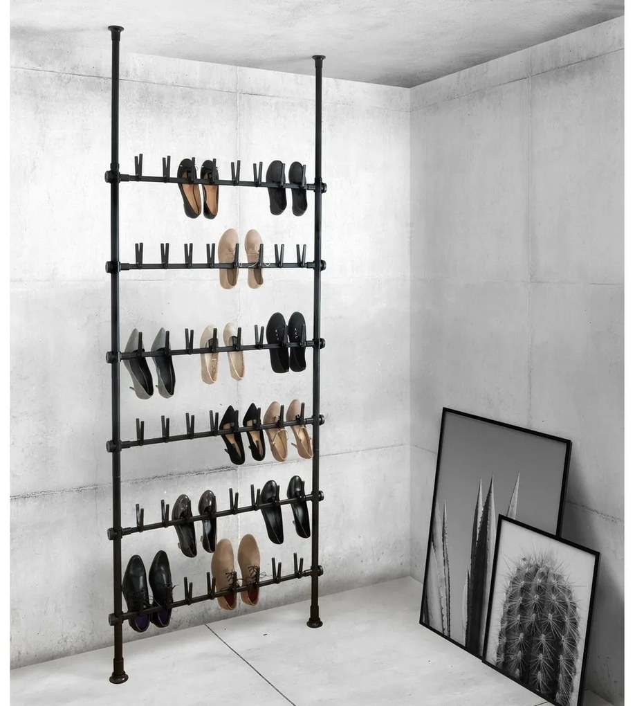 Wenko Teleskopický stojan na 48 párov topánokHerkules Shoes, čierny