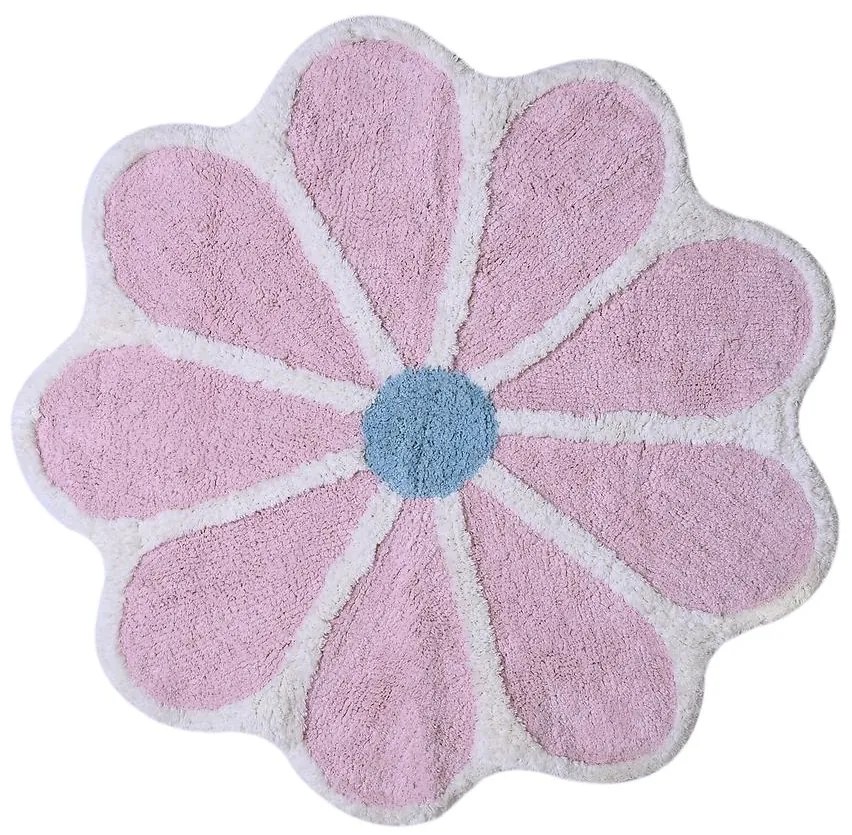 Kúpeľňový koberček Fi 70cm ružový Cotton Floral
