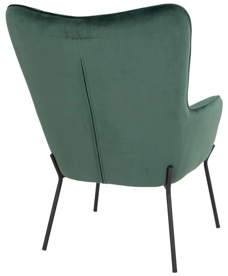 Zelené zamatové kreslo Glasgow – Bonami Essentials
