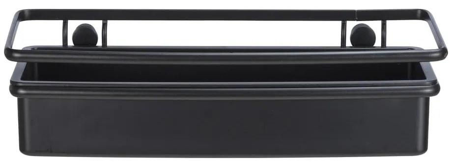 Čierna sprchová polica Wenko Molinella, 30 x 9 cm