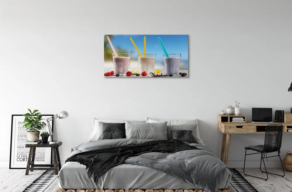 Obraz canvas Cocktail sklo farebné slamky 120x60 cm