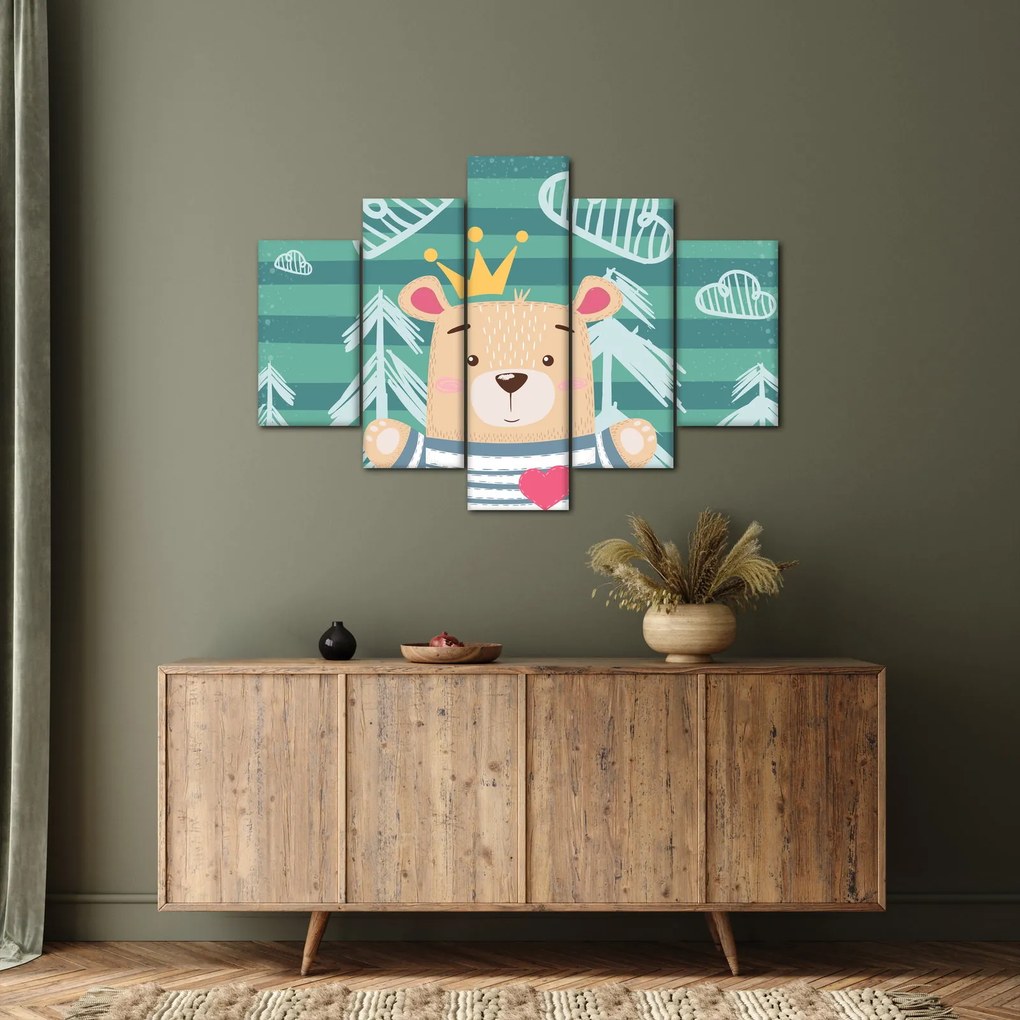 Obraz - Macko v lese (150x105 cm)