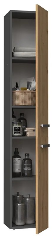 Kúpeľňová skrinka Neltossa 10 (antracit + dub artisan). Akcia -18%. Vlastná spoľahlivá doprava až k Vám domov. 1133006