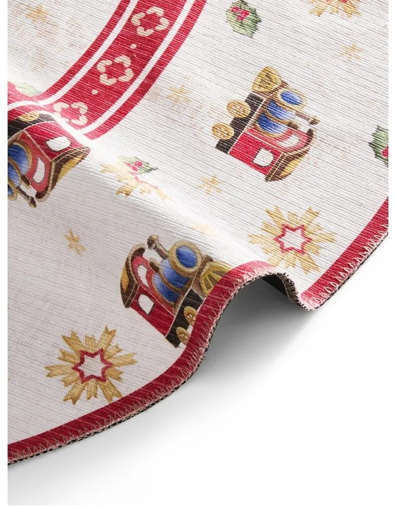 Červený okrúhly koberec s vianočným motívom ø 160 cm Toy's Delight Train – Villeroy&amp;Boch
