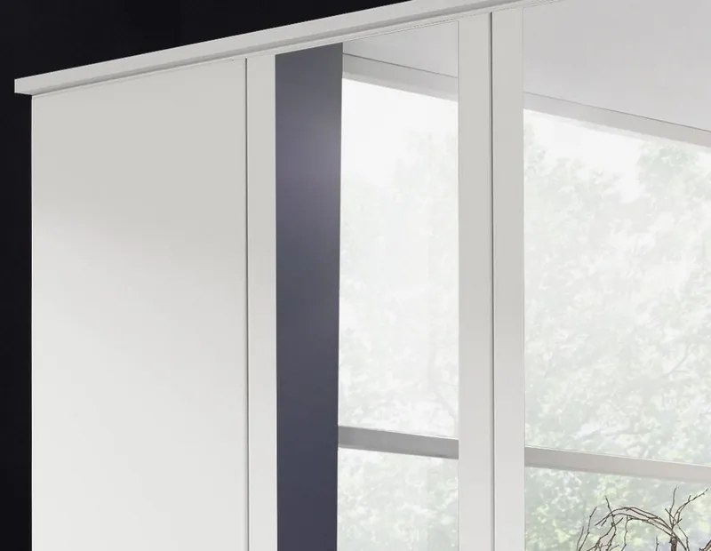 Šatníková skriňa Bremen, 181 cm, biela/šedý betón