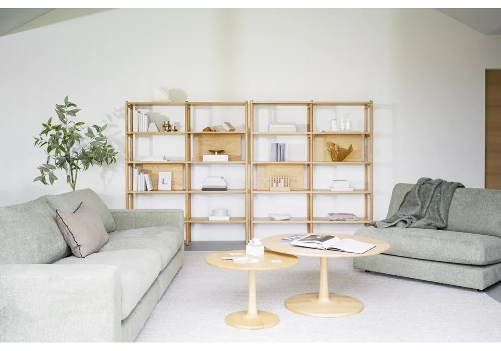 Okrúhly konferenčný stolík v dekore duba v prírodnej farbe 90x90 cm Hobart – Rowico