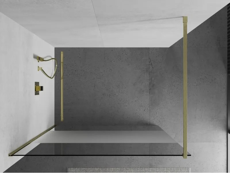 Mexen Kioto, sprchová zástena Walk-In 70 x 200 cm, 8mm číre sklo-námraza, zlatý matný profil, 800-070-101-55-35