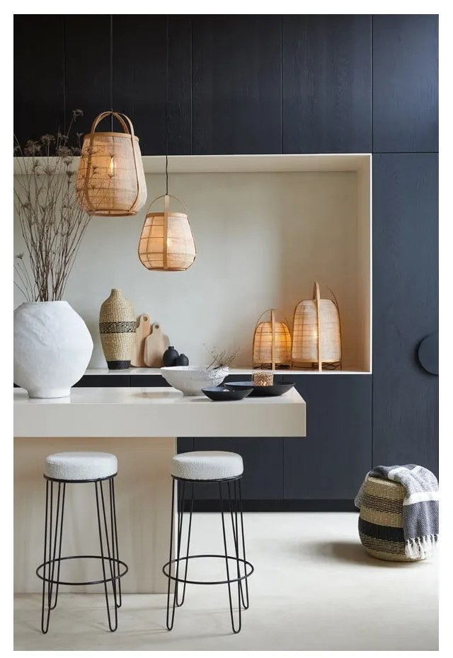 Biela čalúnená barová stolička (výška sedadla 73 cm) Alice – Light & Living