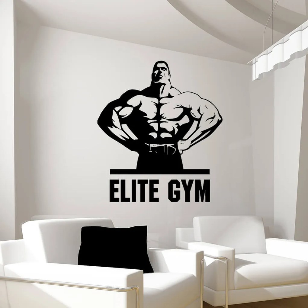 Veselá Stena Samolepka na stenu na stenu Elite Gym Farba: černá