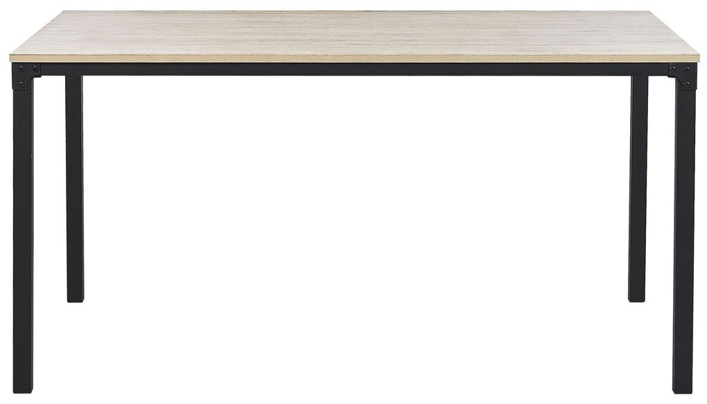 Jedálenský stôl 150 x 90 cm svetlé drevo/čierna HOCKLEY Beliani