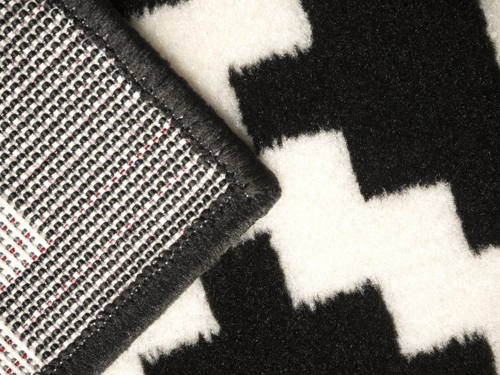 Alfa Carpets, Kusový koberec Gloria new black/cream, 190x280, čiernobiela, chodba / predsieň