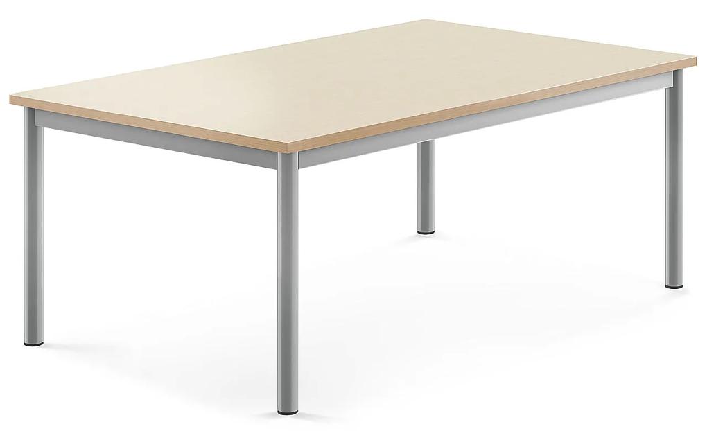 Stôl BORÅS, 1200x800x500 mm, laminát - breza, strieborná
