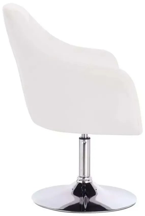 LuxuryForm DESIGN Kreslo ANDORA na striebornom tanieri - biele
