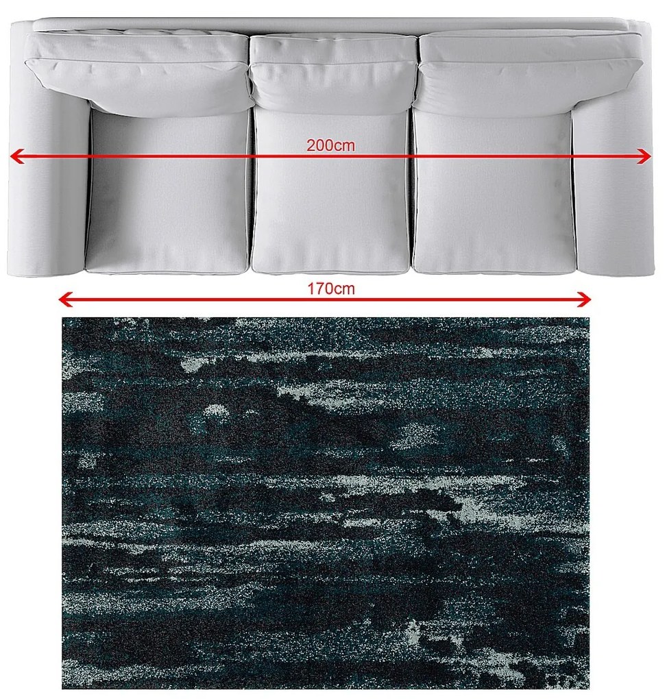 Koberec Softness near black/peacock blue 120x170cm