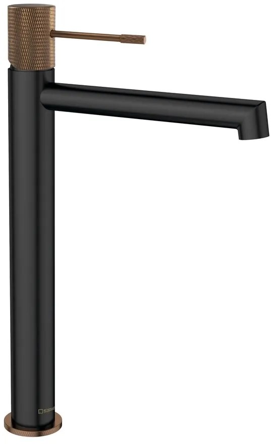 Sapho Sapho, SOLARIS stojanková umývadlová batéria bez výpuste, vysoká, čierna/medená matná, WD006PG