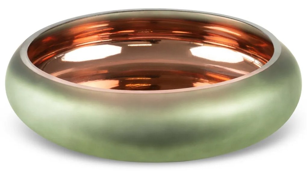 DEKORAČNÁ SKLENENÁ MISKA NADIA1 (03) (FI) 22X8 CM ZELENÁ