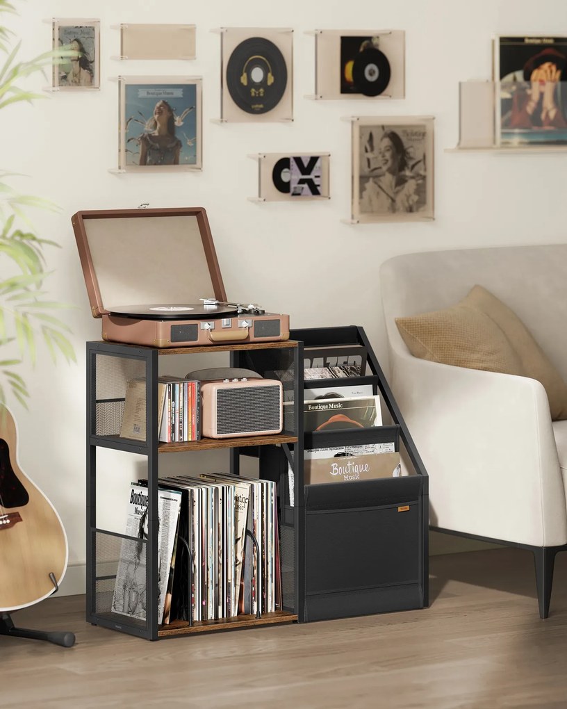 Odkládací stolek na gramofon Vasagle Garma 81 cm černý/hnědý