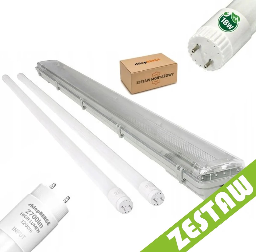 Hermetické svietidlo 120 cm + 2x premium žiarivky - studená biela