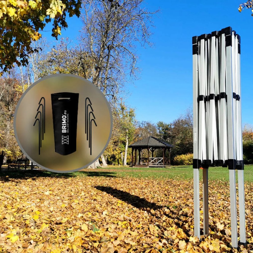 BRIMO Nožnicový stan 2×3 m hliníkový bez stien | Rýchla montáž a pevný ľahký rám - bez 3 stien - Modrá 34