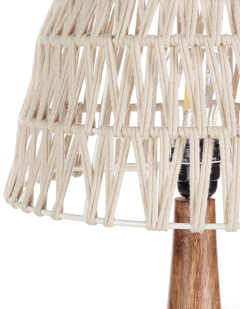 Stolná lampa z mangového dreva béžová PELLEJAS Beliani