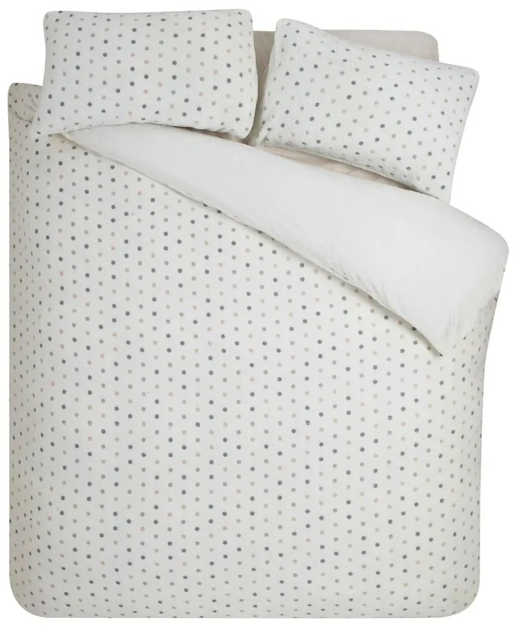 Krémové obliečky na dvojlôžko z mikroplyšu 200x200 cm Cosy Spot – Catherine Lansfield