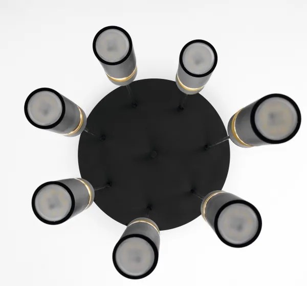 Jupiter 2015 - Luster na lanku ALAS 7xGU10/10W/230V čierna/zlatá