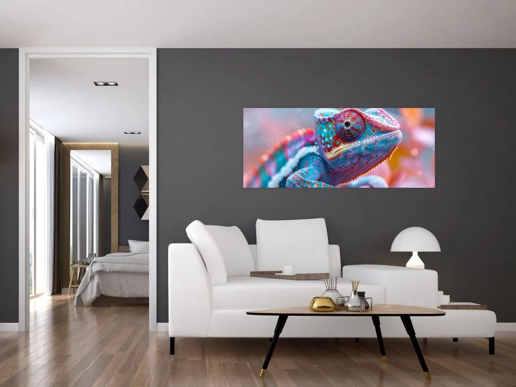 Obraz - Sfarbený chameleón (120x50 cm)