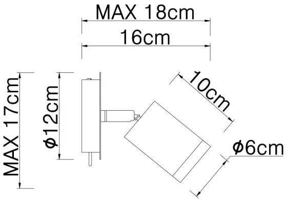 Globo 54032-1B - Nástenné bodové svietidlo JOSEBA 1xE27/60W/230V