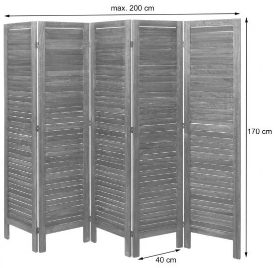 Drevený paraván Dekorhome 5