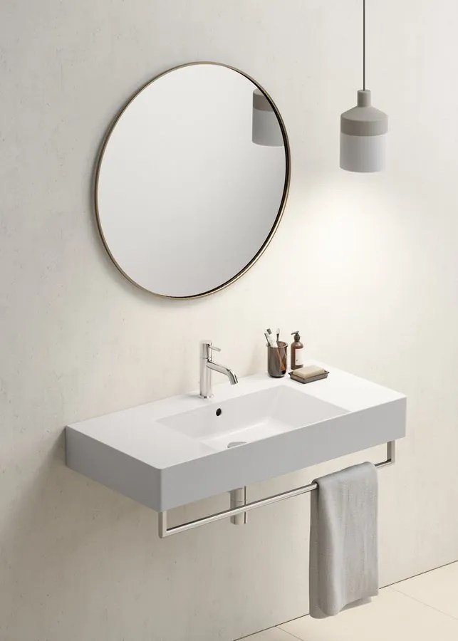 GSI GSI, KUBE X keramické umývadlo 100x47cm, s odkladacími plochami, biela ExtraGlaze, 9451111