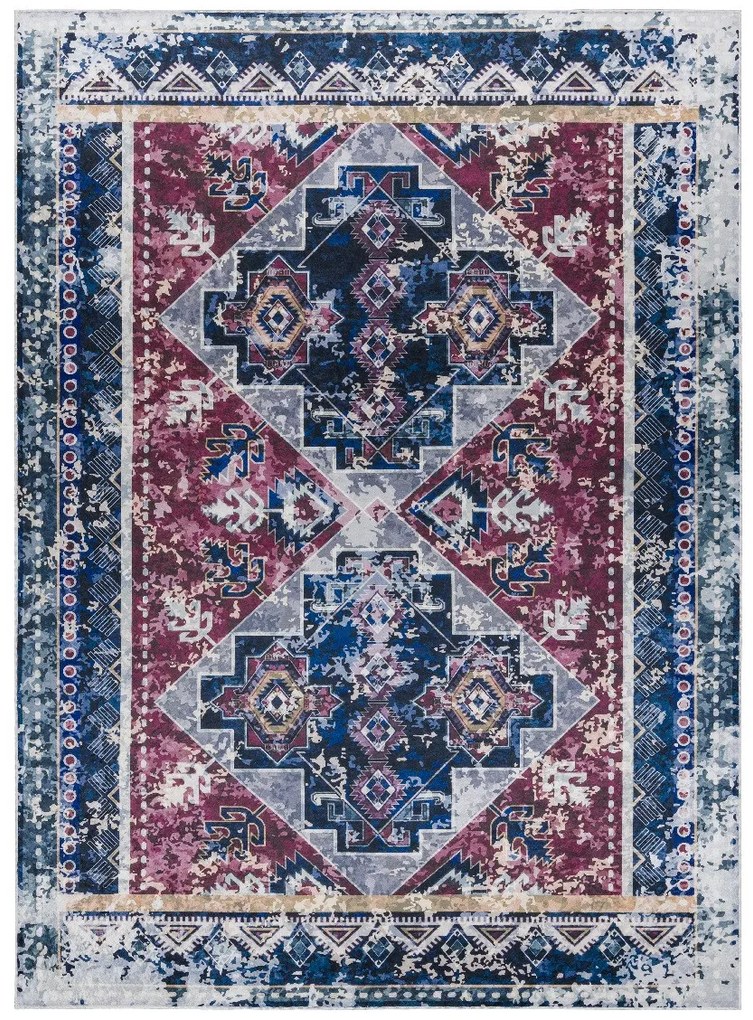 Dywany Łuszczów, Kusový koberec ANDRE Oriental 1136, 120x170, modrá, chodba / predsieň