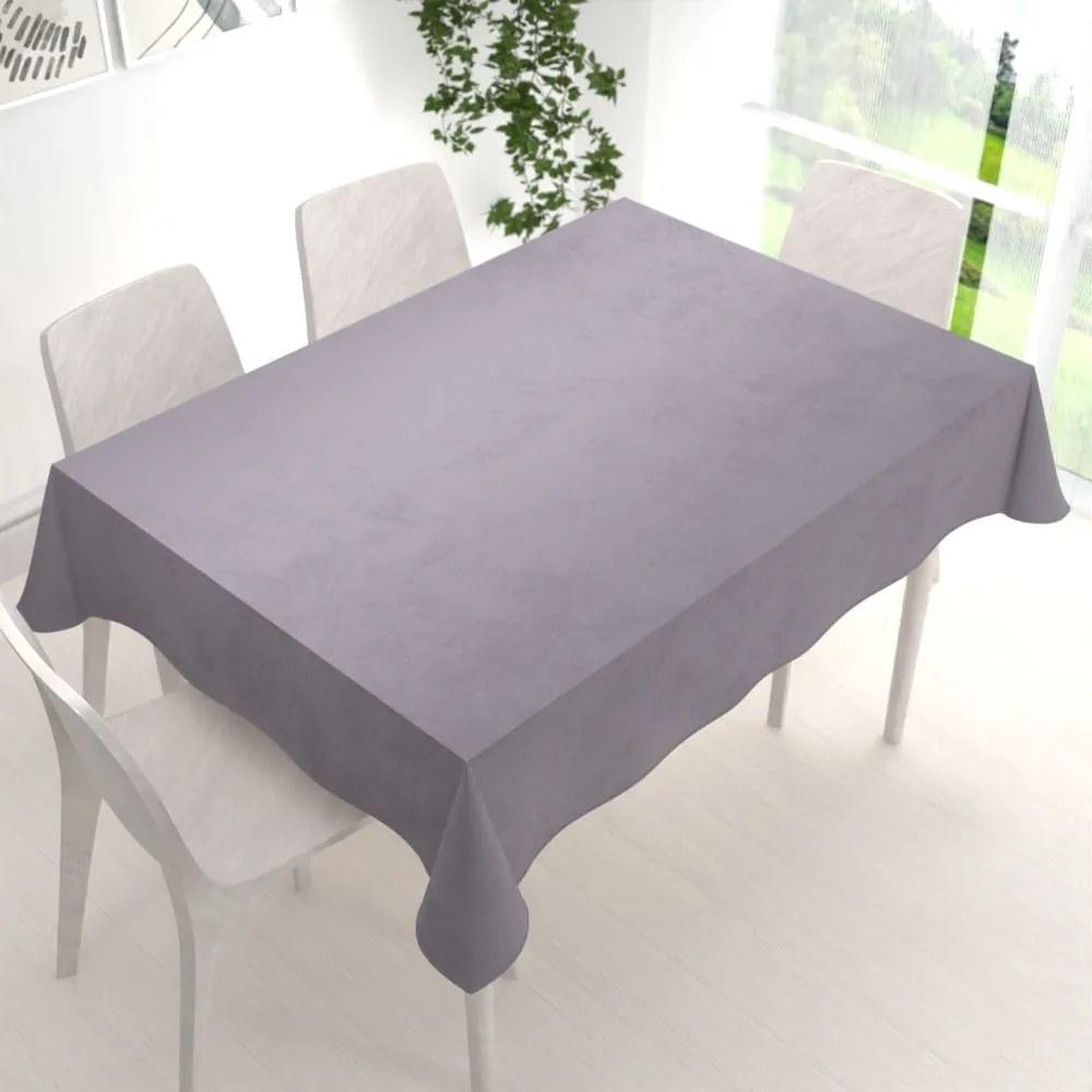 Biante Veľký zamatový obdĺžnikový obrus Velvet Premium SVP-013 Sivý 260x320 cm