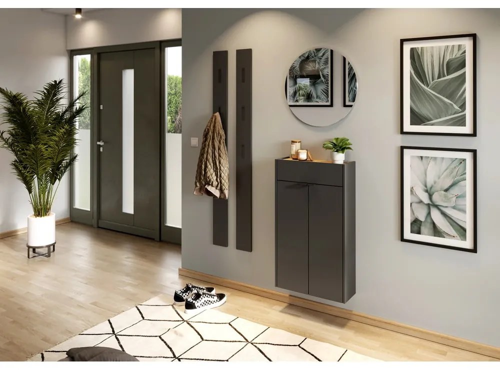 Antracitová skrinka 56x97x22 cm Ameca – Germania