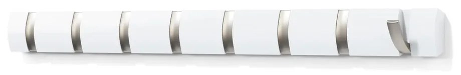 Biely nástenný vešiak z topoľového dreva Flip - Umbra