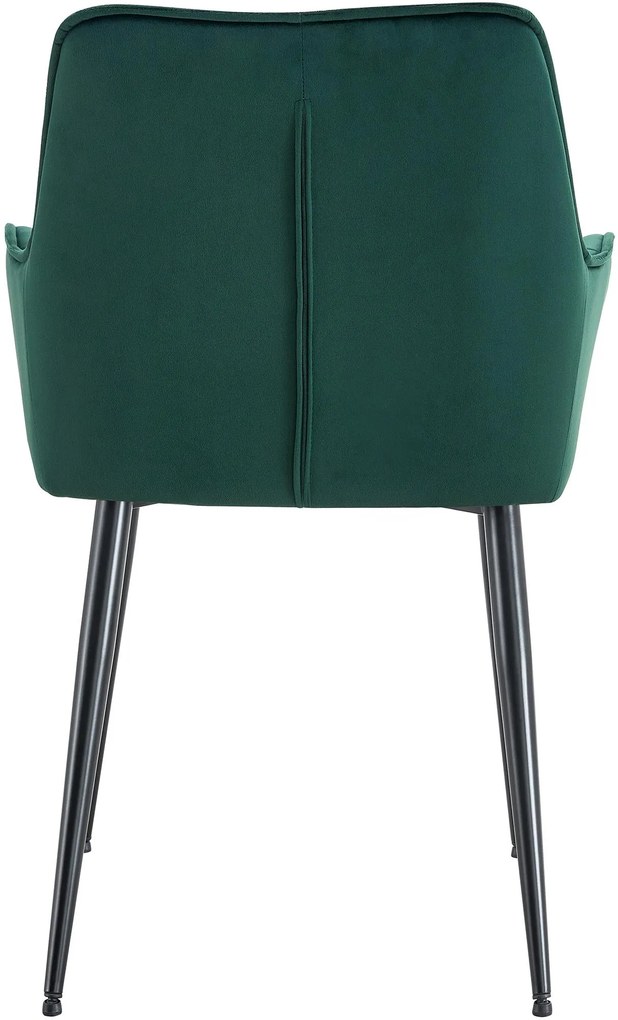 Design-Shop Set 2 jedálenských stoličiek Ferndale - zamat - tmavozelená