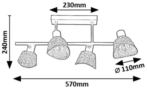 Rabalux 73010 - Prisadený luster FARELIA 4xE14/10W/230V