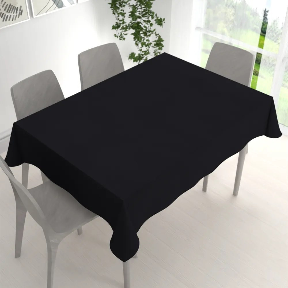 Biante Veľký dekoračný obdĺžnikový obrus BKS-410 Čierny 180x220 cm