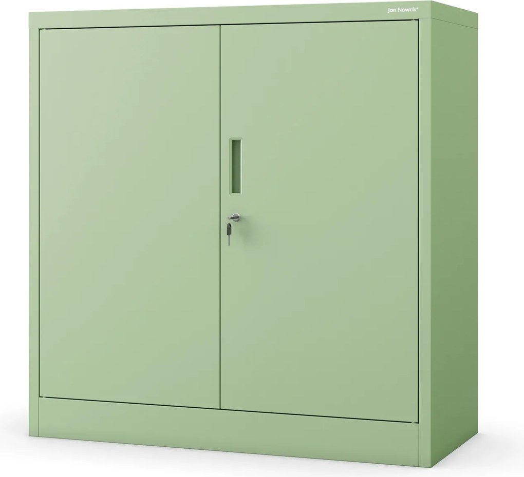 Kovová skrinka BEATA, 900 x 930 x 400 mm, Fresh Style: pastelovo zelená
